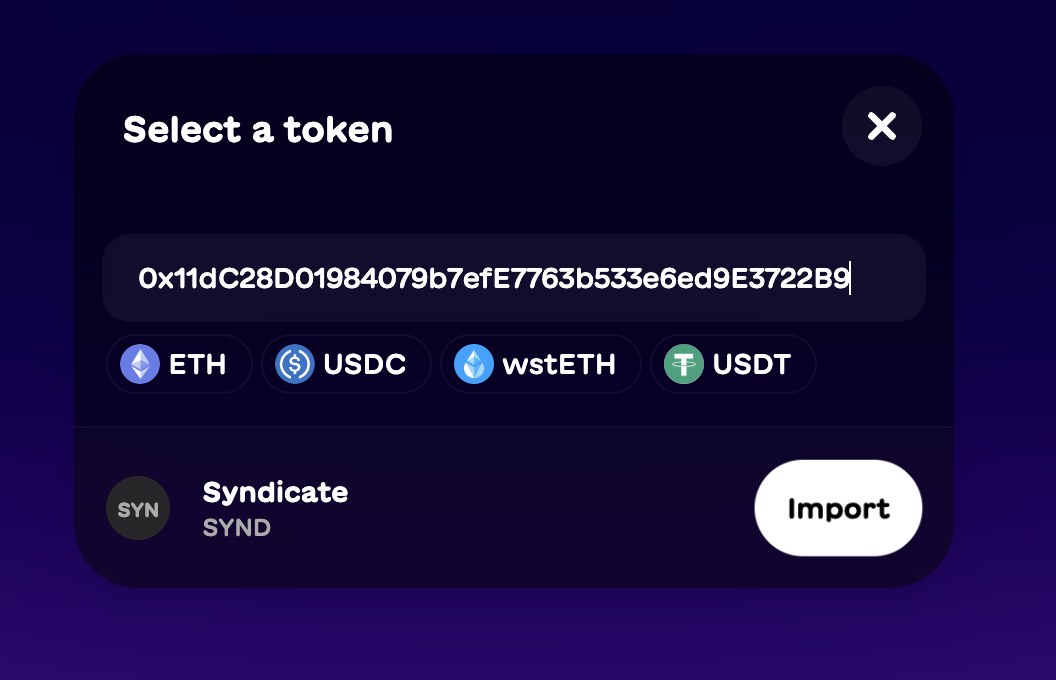 SYND on Base token address